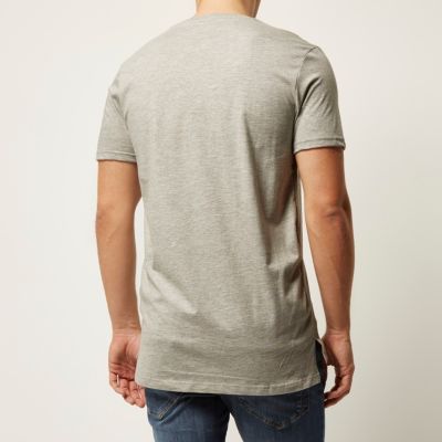 Grey marl longline t-shirt